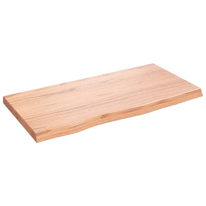 Bathroom Countertop Light Brown 80x40x(2-4) cm Treated Solid Wood