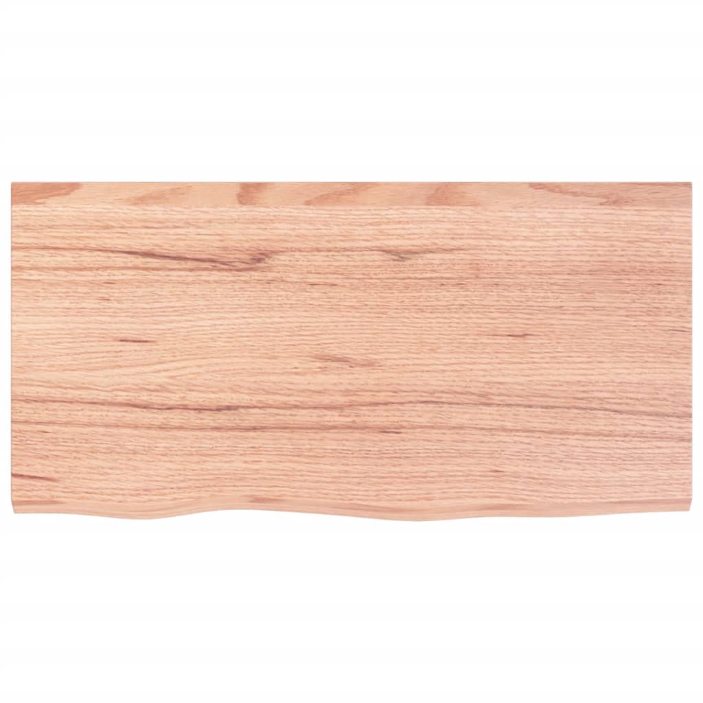 Bathroom Countertop Light Brown 80x40x(2-4) cm Treated Solid Wood