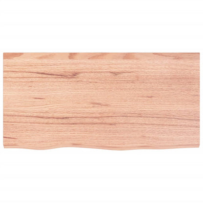 Bathroom Countertop Light Brown 80x40x(2-4) cm Treated Solid Wood