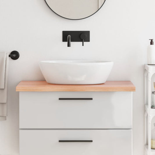 Bathroom Countertop Light Brown 80x50x(2-4) cm Solid Wood
