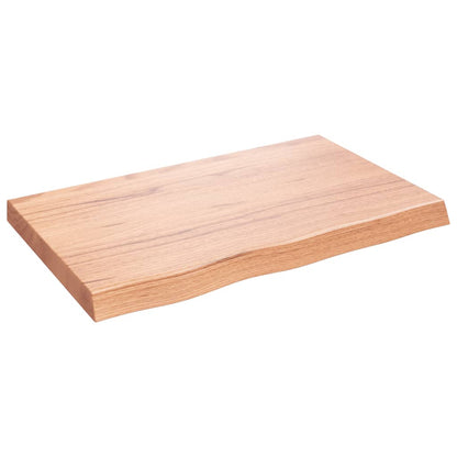 Bathroom Countertop Light Brown 80x50x(2-6) cm Treated Solid Wood