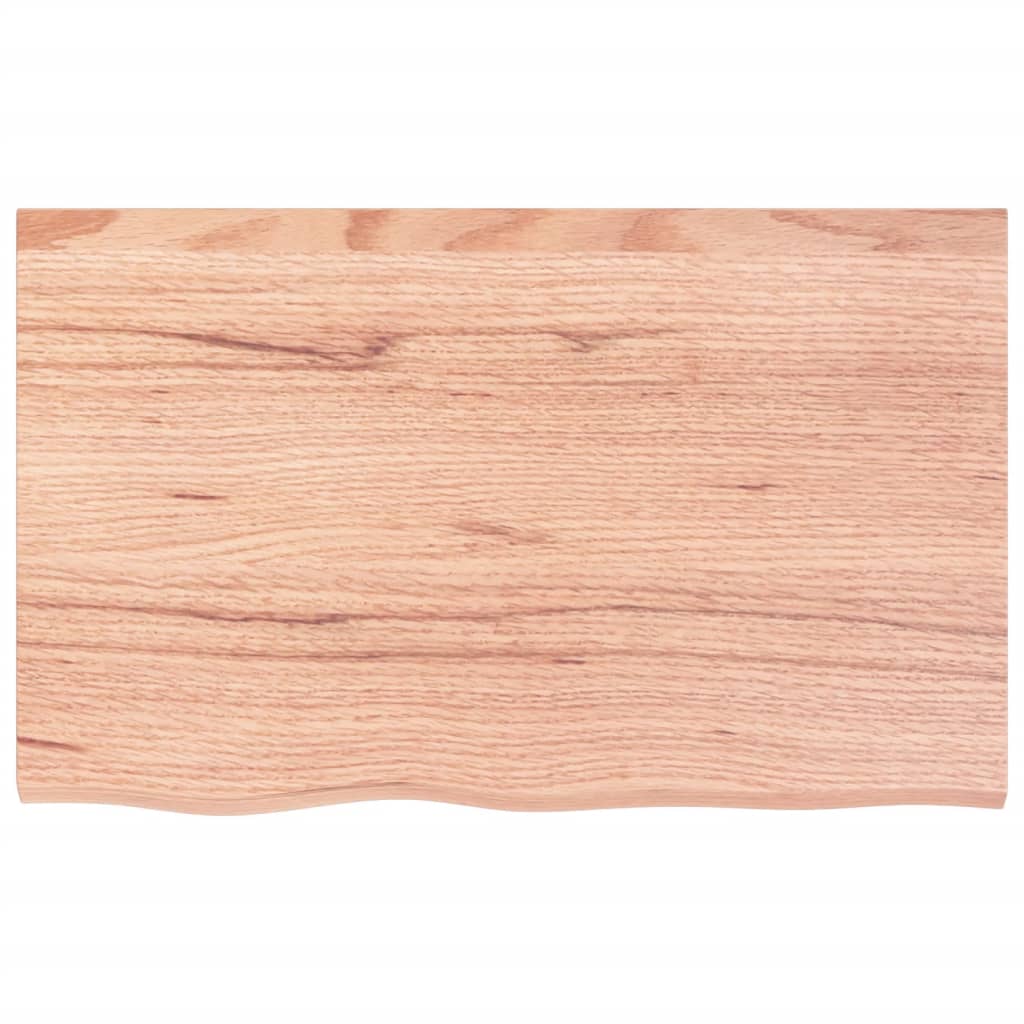 Bathroom Countertop Light Brown 80x50x(2-6) cm Treated Solid Wood