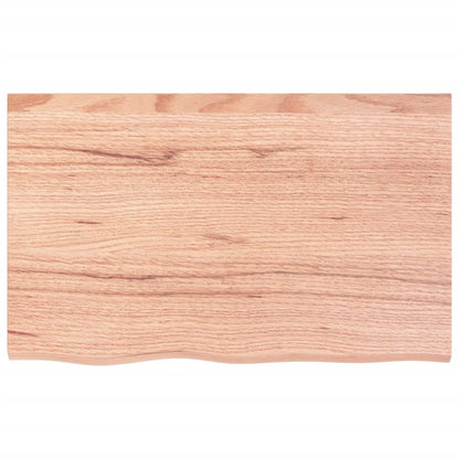 Bathroom Countertop Light Brown 80x50x(2-6) cm Treated Solid Wood