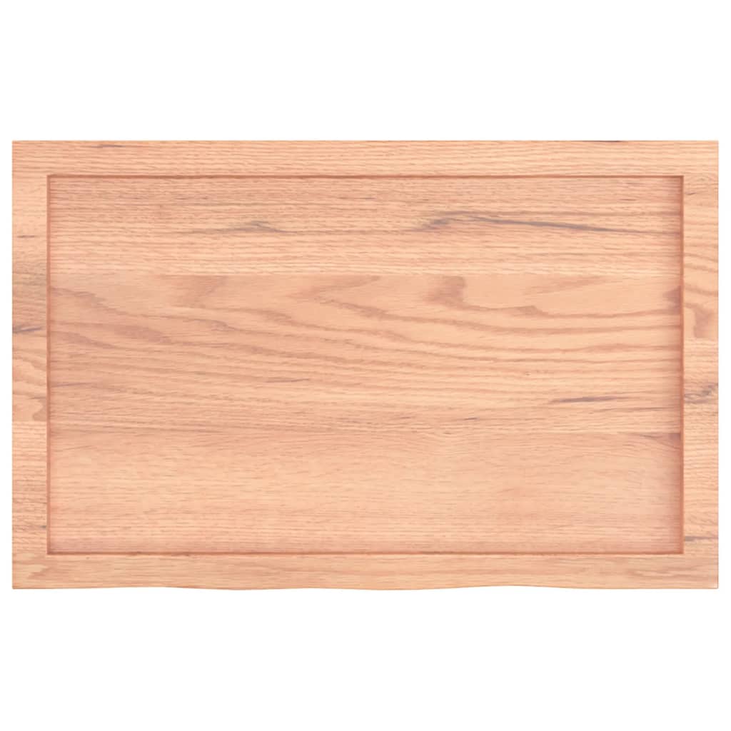 Bathroom Countertop Light Brown 80x50x(2-6) cm Treated Solid Wood
