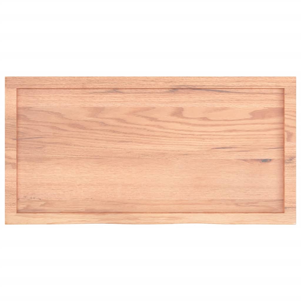 Bathroom Countertop Light Brown 100x50x(2-4)cm Treated Solid Wood