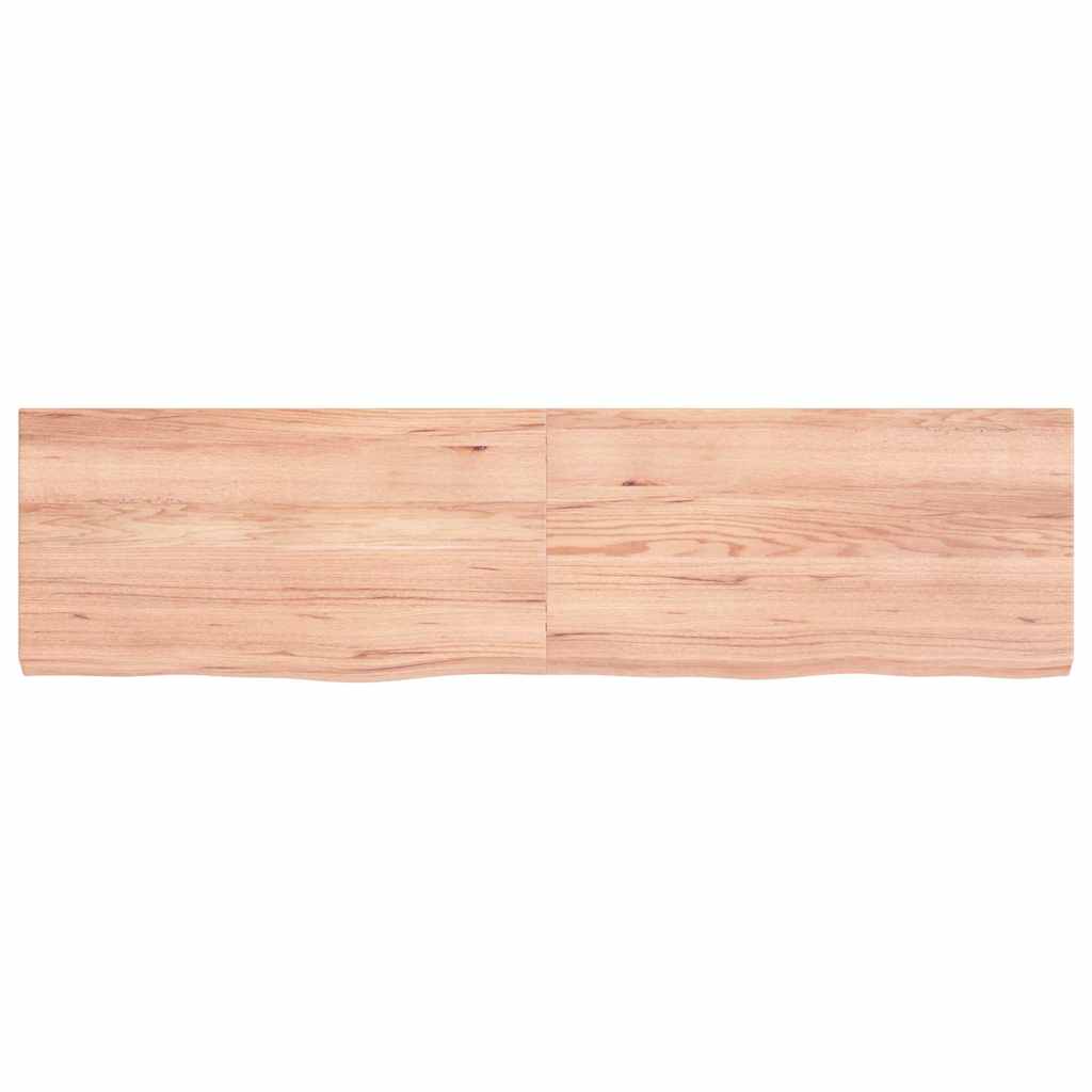 Bathroom Countertop Light Brown 120x30x(2-4)cm Treated Solid Wood