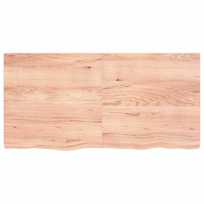 Bathroom Countertop Light Brown 120x60x(2-4)cm Treated Solid Wood
