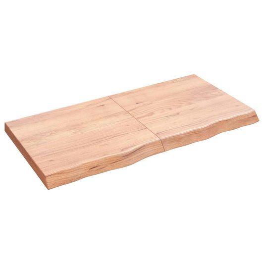 Bathroom Countertop Light Brown 120x60x(2-6)cm Treated Solid Wood