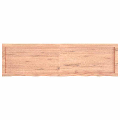 Bathroom Countertop Light Brown 140x40x(2-4)cm Treated Solid Wood