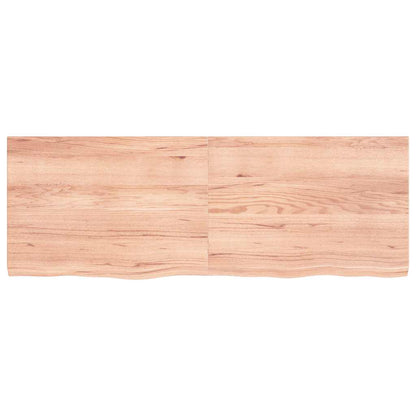 Bathroom Countertop Light Brown 140x50x(2-4)cm Treated Solid Wood