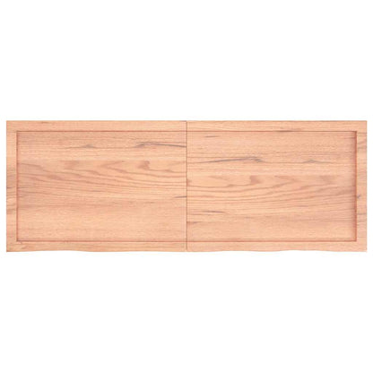 Bathroom Countertop Light Brown 140x50x(2-4)cm Treated Solid Wood