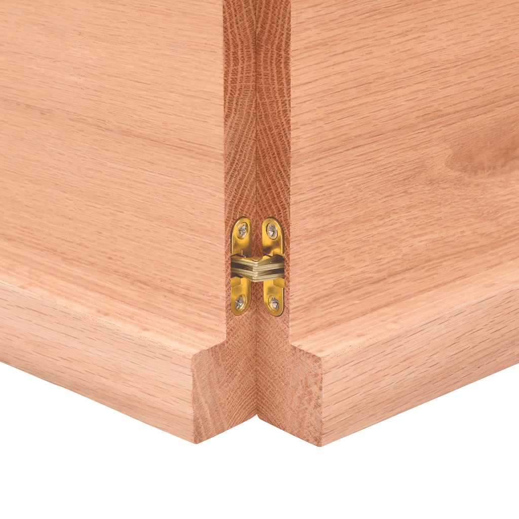 Bathroom Countertop Light Brown 140x50x(2-4)cm Treated Solid Wood