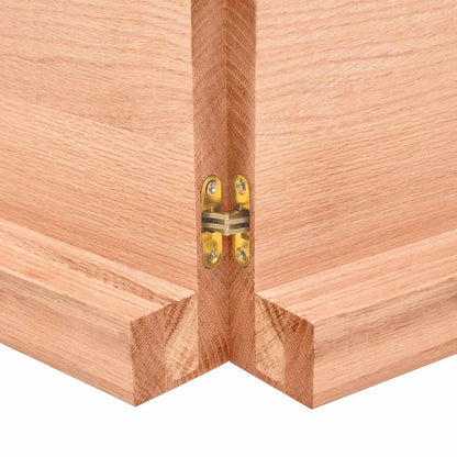 Bathroom Countertop Light Brown 140x50x(2-6)cm Treated Solid Wood