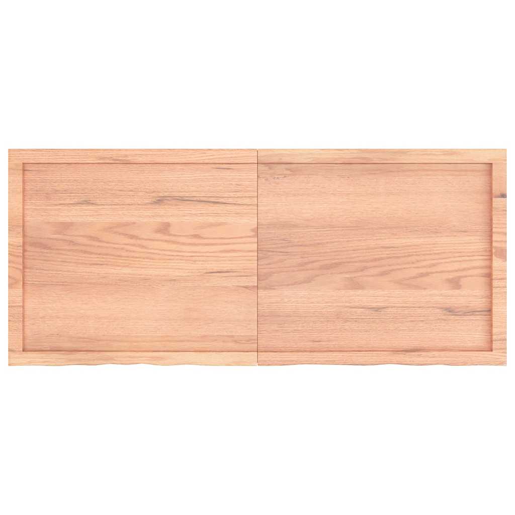 Bathroom Countertop Light Brown 140x60x(2-4)cm Treated Solid Wood