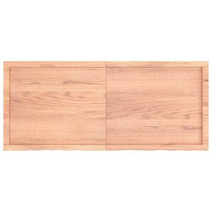 Bathroom Countertop Light Brown 140x60x(2-4)cm Treated Solid Wood