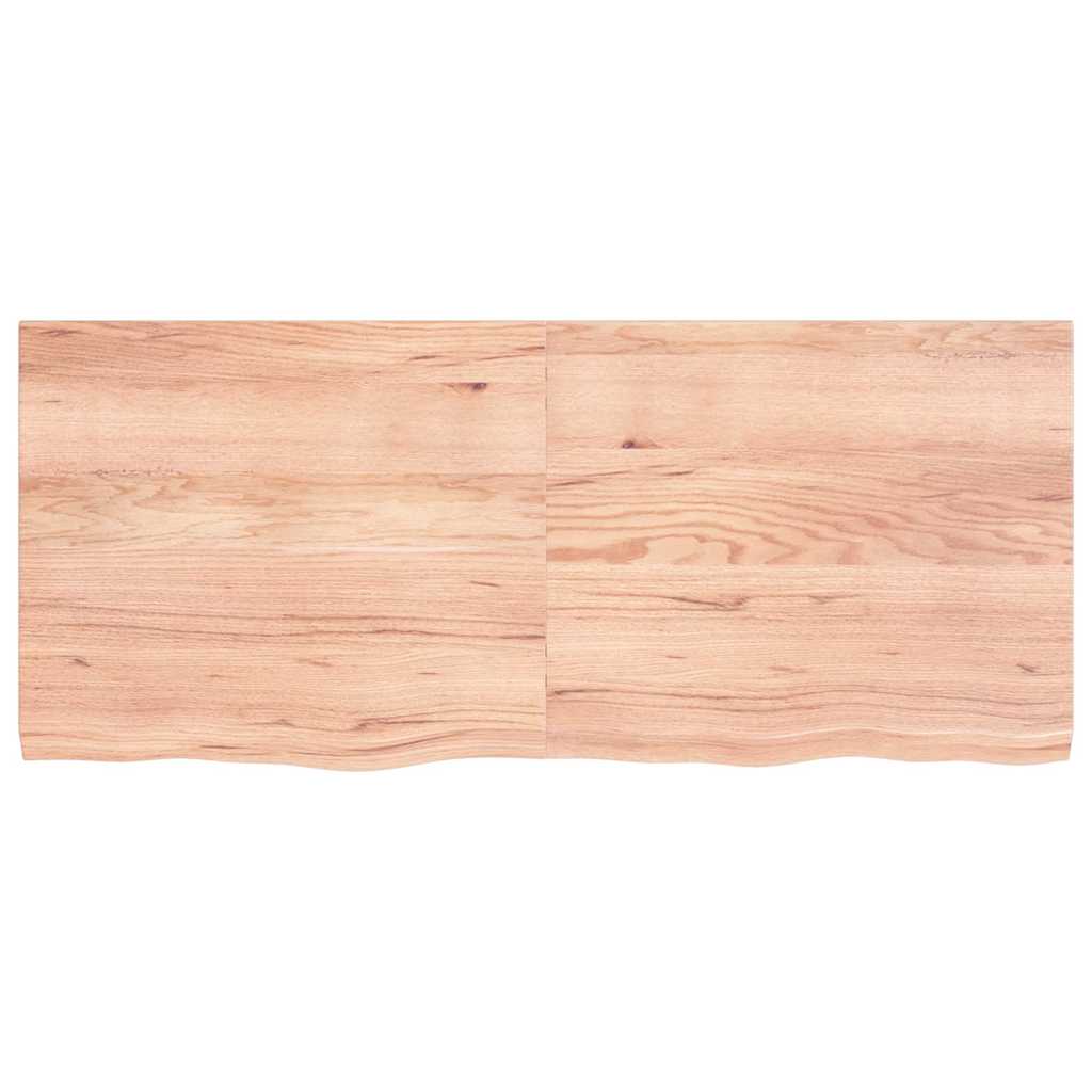 Bathroom Countertop Light Brown 140x60x(2-4)cm Treated Solid Wood