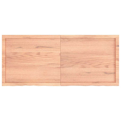 Bathroom Countertop Light Brown 140x60x(2-6)cm Treated Solid Wood