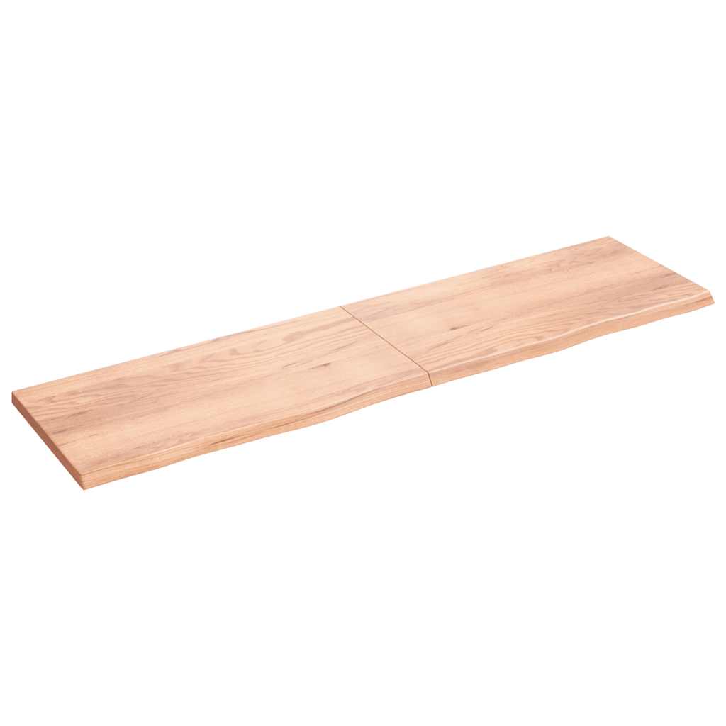 Bathroom Countertop Light Brown 200x50x(2-4)cm Treated Solid Wood