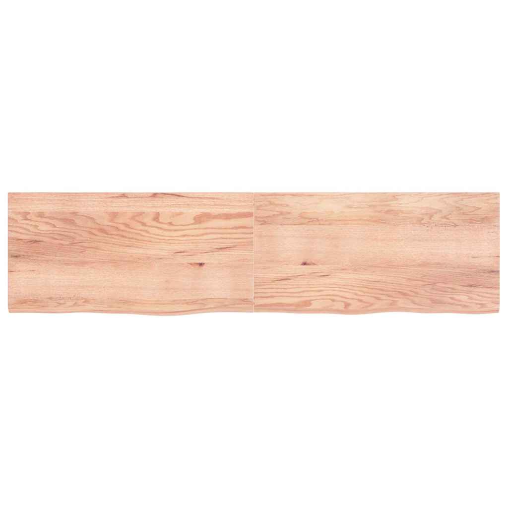 Bathroom Countertop Light Brown 200x50x(2-4)cm Treated Solid Wood