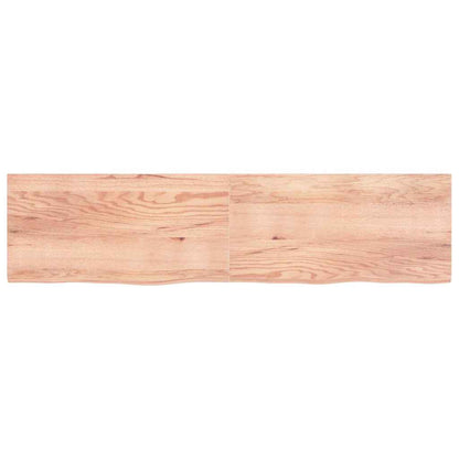 Bathroom Countertop Light Brown 200x50x(2-4)cm Treated Solid Wood