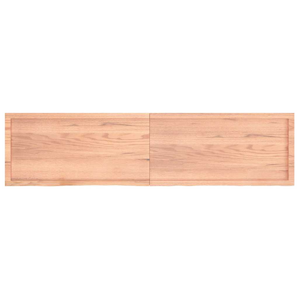 Bathroom Countertop Light Brown 200x50x(2-4)cm Treated Solid Wood
