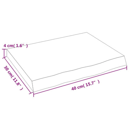 Bathroom Countertop Dark Brown 40x30x(2-4) cm Treated Solid Wood