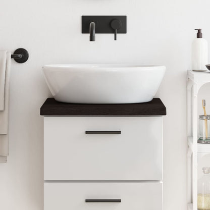 Bathroom Countertop Dark Brown 40x30x(2-4) cm Treated Solid Wood