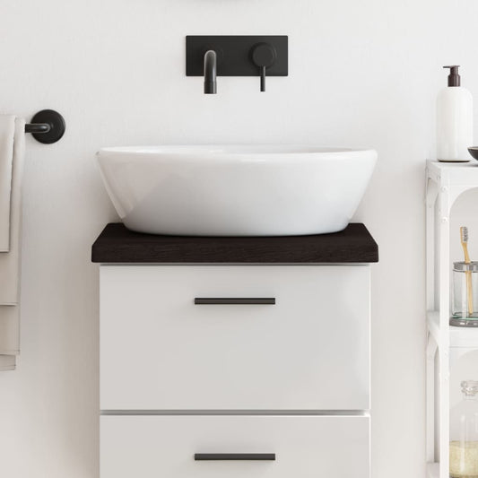 Bathroom Countertop Dark Brown 40x30x(2-4) cm Treated Solid Wood