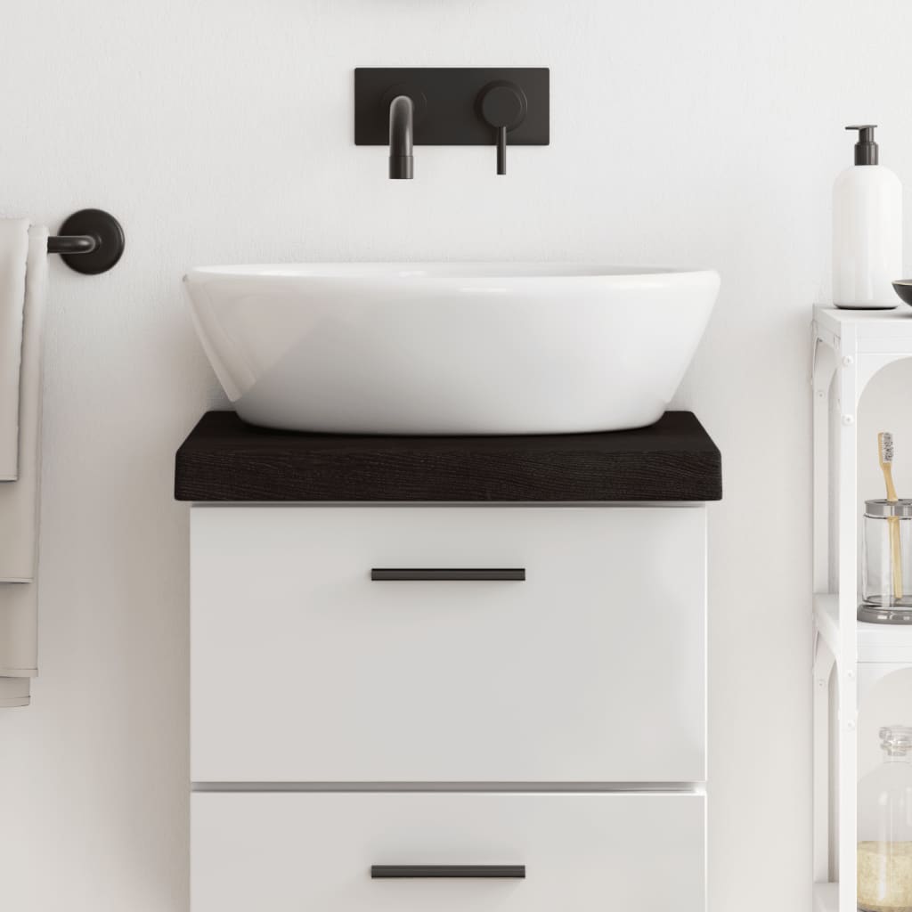 Bathroom Countertop Dark Brown 40x30x(2-6) cm Treated Solid Wood