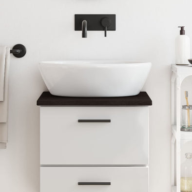 Bathroom Countertop Dark Brown 40x40x2 cm Treated Solid Wood