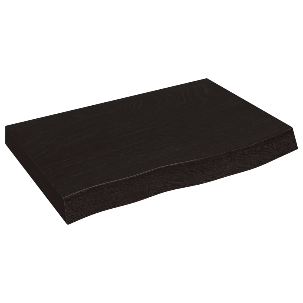 Bathroom Countertop Dark Brown 60x50x(2-4) cm Treated Solid Wood