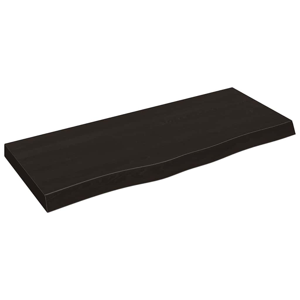 Bathroom Countertop Dark Brown 100x40x(2-6) cm Treated Solid Wood