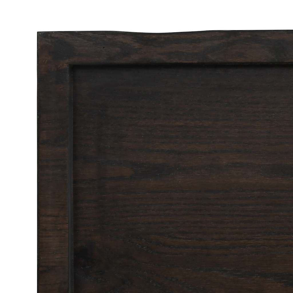 Bathroom Countertop Dark Brown 100x40x(2-6) cm Treated Solid Wood