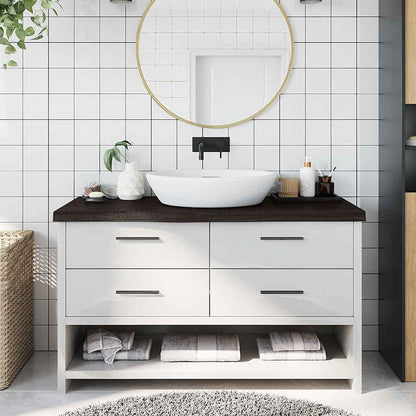 Bathroom Countertop Dark Brown 100x40x(2-6) cm Treated Solid Wood