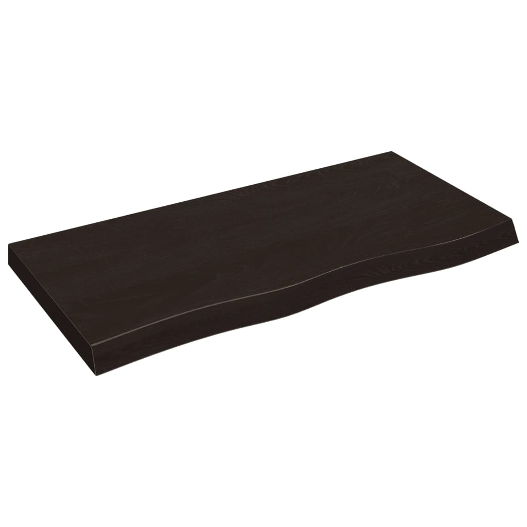 Bathroom Countertop Dark Brown 100x50x(2-6) cm Treated Solid Wood