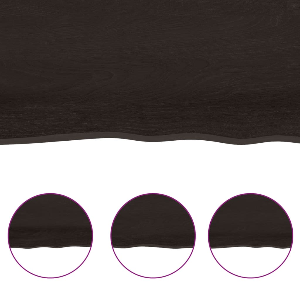 Bathroom Countertop Dark Brown 100x50x(2-6) cm Treated Solid Wood