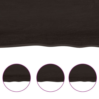 Bathroom Countertop Dark Brown 100x60x(2-4) cm Treated Solid Wood