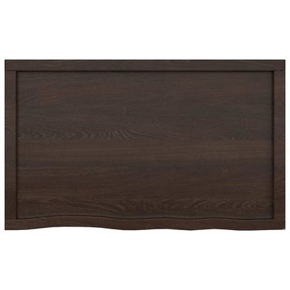 Bathroom Countertop Dark Brown 100x60x(2-6) cm Treated Solid Wood