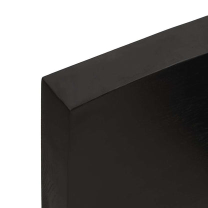 Bathroom Countertop Dark Brown 100x60x(2-6) cm Treated Solid Wood