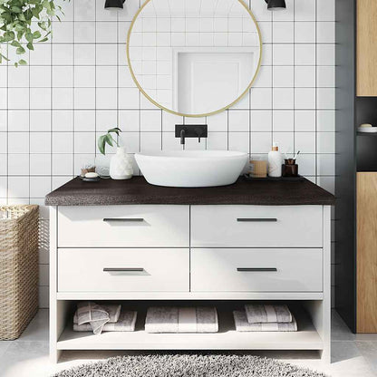 Bathroom Countertop Dark Brown 100x60x(2-6) cm Treated Solid Wood