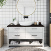 Bathroom Countertop Dark Brown 120x40x(2-4) cm Treated Solid Wood