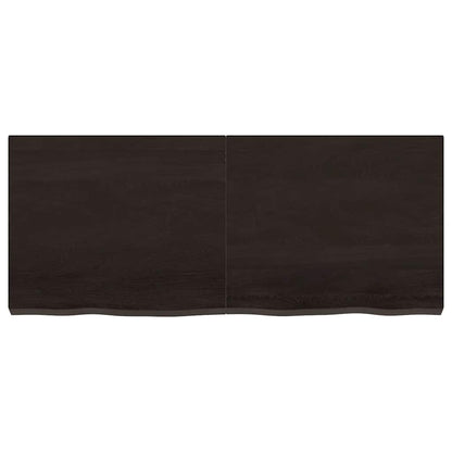 Bathroom Countertop Dark Brown 120x50x(2-6) cm Treated Solid Wood