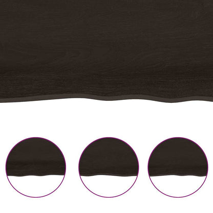 Bathroom Countertop Dark Brown 120x60x(2-4) cm Treated Solid Wood
