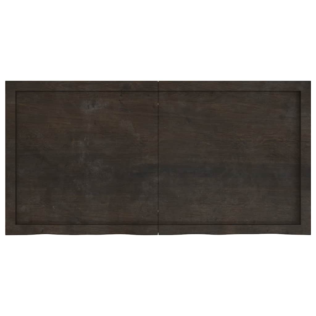 Bathroom Countertop Dark Brown 120x60x(2-6) cm Treated Solid Wood