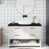Bathroom Countertop Dark Brown 120x60x(2-6) cm Treated Solid Wood