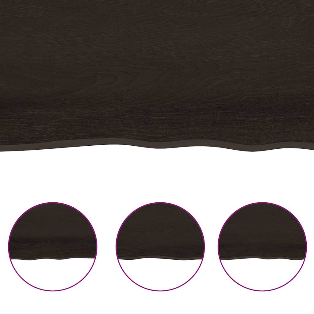 Bathroom Countertop Dark Brown 140x50x(2-6) cm Treated Solid Wood