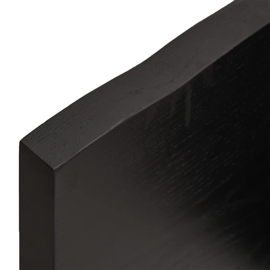 Bathroom Countertop Dark Brown 140x60x(2-4) cm Treated Solid Wood