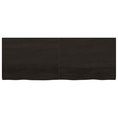 Bathroom Countertop Dark Brown 160x60x(2-4) cm Treated Solid Wood