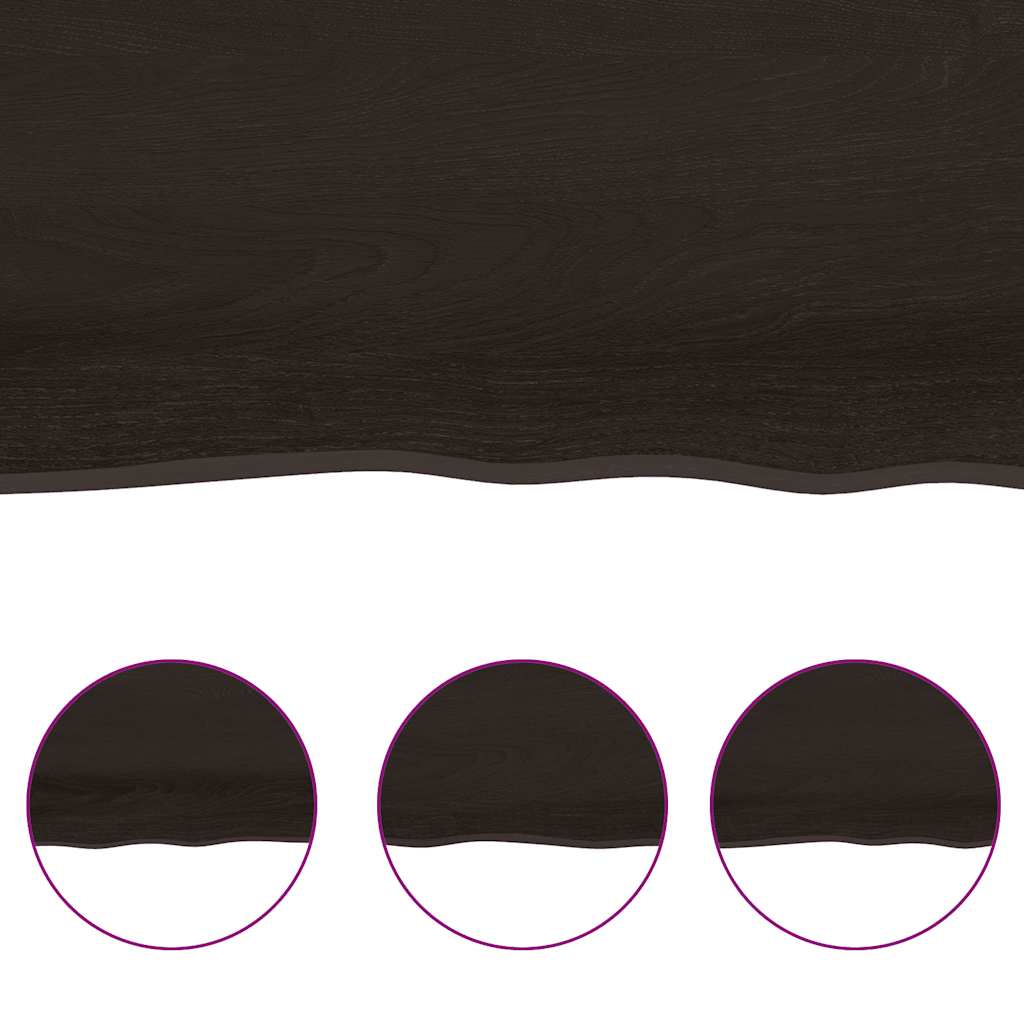 Bathroom Countertop Dark Brown 160x60x(2-4) cm Treated Solid Wood