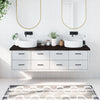 Bathroom Countertop Dark Brown 180x50x(2-6) cm Treated Solid Wood